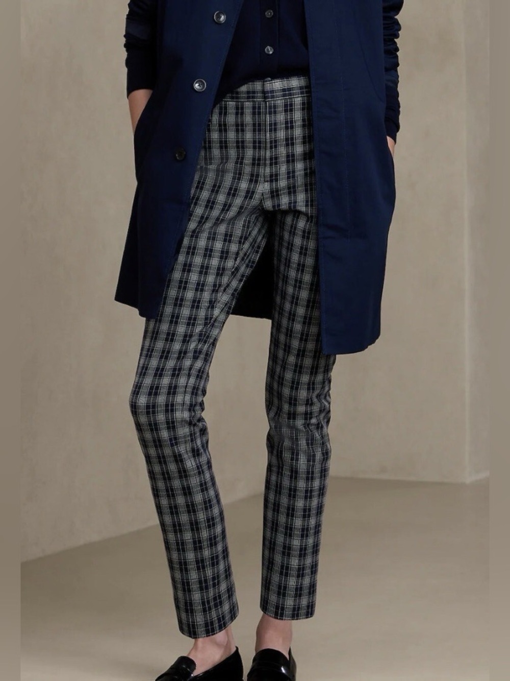 Banana Republic High Rise Sloan Plaid Pants Size 14
